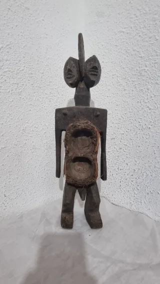 Figura Arte Africano Madera Doble Cara