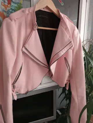 Chaqueta torera rosa Zara Talla S