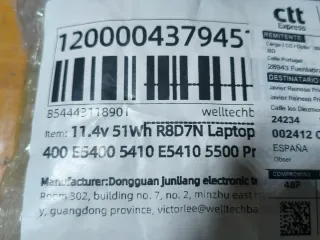 Batería portátil NUEVA Li-ion R8D7N 51Wh 11.4V