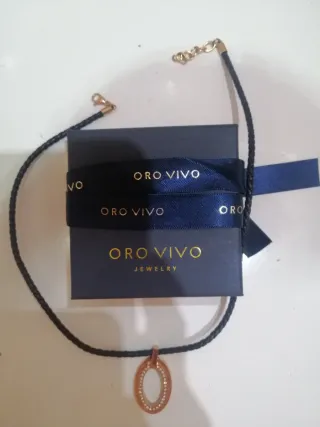 Collar Oro Vivo Acero Negro y Dorado