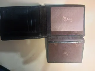 Cartera de hombre piel negra y marrón