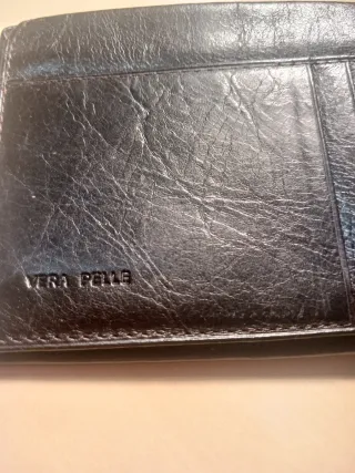 Cartera de hombre piel negra y marrón