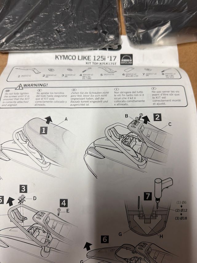 Kit Top Master Kymco Like 125i 2017