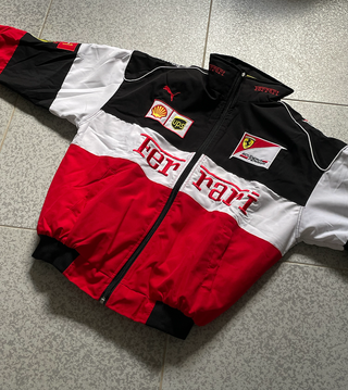 Chaqueta BMW Petronas F1 Azul Blanca Bordada Retro