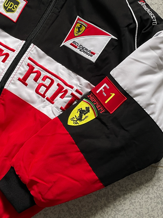 Chaqueta BMW Petronas F1 Azul Blanca Bordada Retro