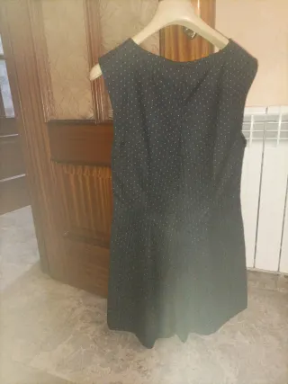 Pichi  pantalón de paño gris con puntos, calentito