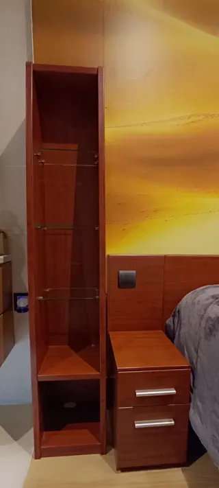 Vitrina madera baldas cristal