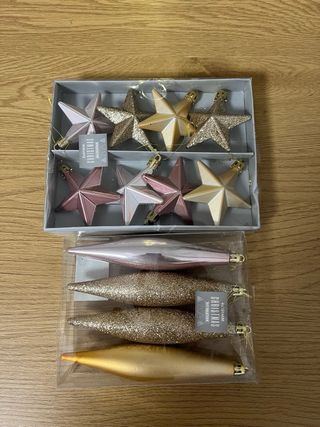 Lote adornos Navidad bolas y estrellas