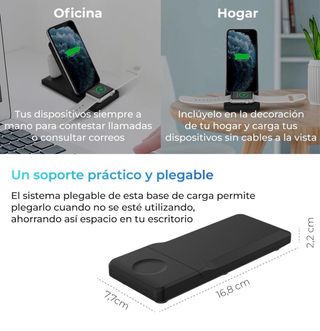 Cargador KSIX 3 en 1 Inalámbrico