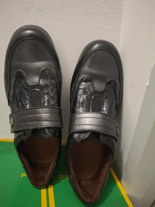 Zapatos de piel Negros y Plateados