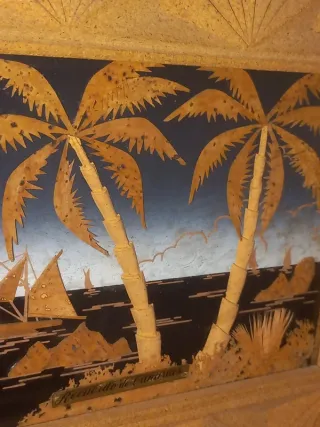 Quadro decorativo em cortiça em relevo