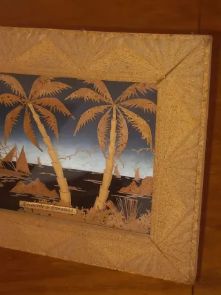 Quadro decorativo em cortiça em relevo