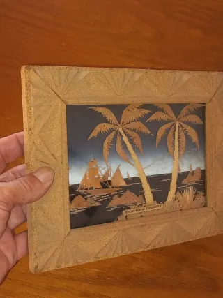 Quadro decorativo em cortiça em relevo