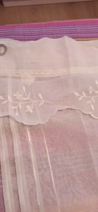 Cortina visillo bordada ocasión