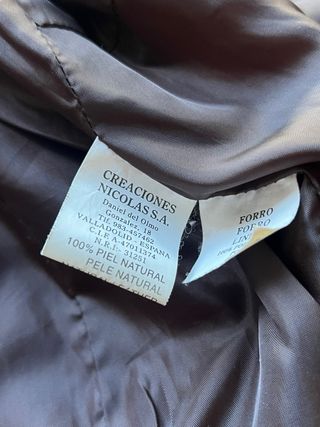 Cazadora Piel Marrón Talla 42