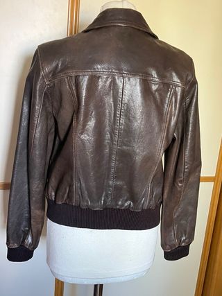 Cazadora Piel Marrón Talla 42