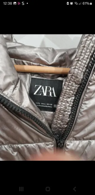 Chaqueta Zara plateada talla S