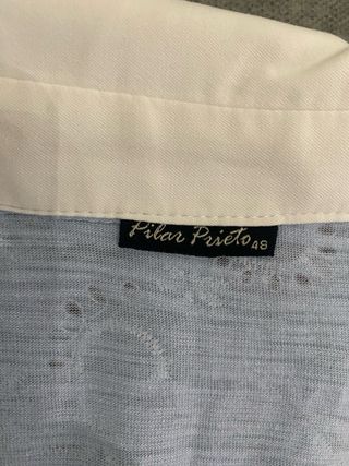 Camisa sin mangas Elisa Pitella azul y blanco