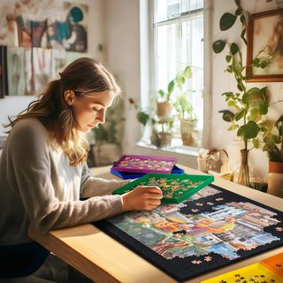 CABALLETE PLEGABLE DE MADERA PARA MONTAR PUZZLES