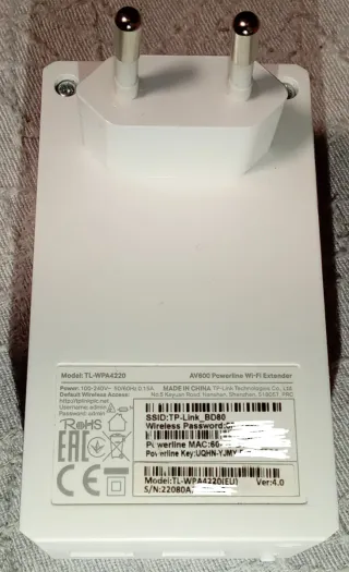 Adaptador PLC Powerline WIFI TP-Link AV600