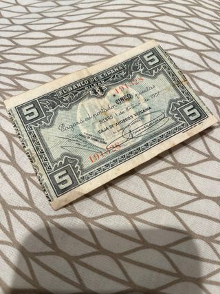 3 Billetes Antiguos Banco de España 1937