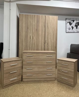 Pack Dormitorio Armario + mesitas + Comoda NUEVO!