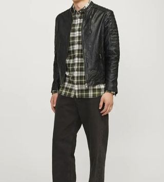 Chaqueta Cuero Jack & Jones Negra Talla L