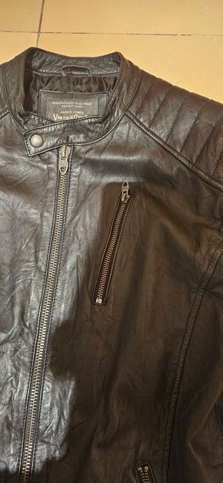 Chaqueta Cuero Jack & Jones Negra Talla L