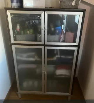 Armario madera y cristal 4 puertas