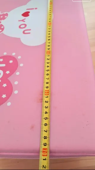 Baúl de almacenaje infantil rosa con osito