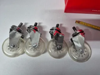 Set 4 Ruote Girevoli Trasparenti