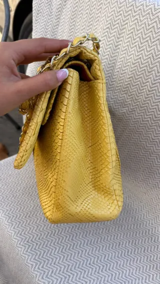 Bolso Chanel Piel Serpiente Amarillo