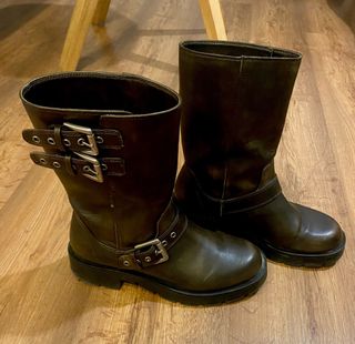 Botines Zara Marrones con Hebillas