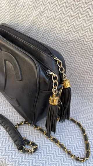 Bolso Chanel Negro Piel Años 80