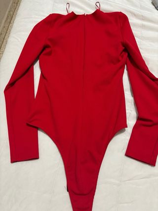 Body Zara Rojo Corazón Manga Larga