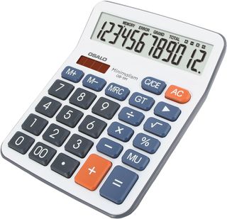 Calculadora KK-837-12S Nuevo (negras) Calculadoras de escritorio, calculadora básica de escritorio de 12 dígitos con pantalla LCD grande y botones sensibles grandes, batería solar de doble potenci...