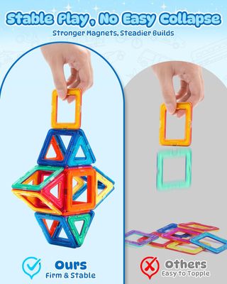 Puzzle Theefun 60 piezas CLP-32 Bloques de Construcción Magnéticos, 60 Piezas Construcciones Magneticas Niños 3 4 5 6 7 8 Años de Creatividad y Educación Juguetes de Construcciones Magneticas Rega...