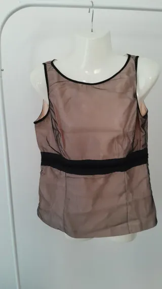 Top fiesta beige y negro