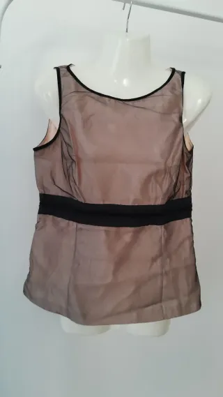 Top fiesta beige y negro