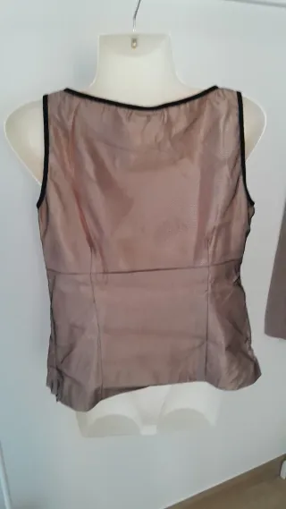 Top fiesta beige y negro