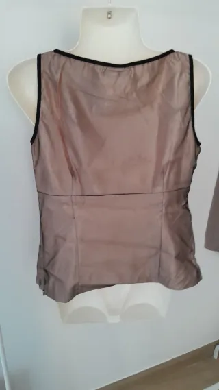 Top fiesta beige y negro