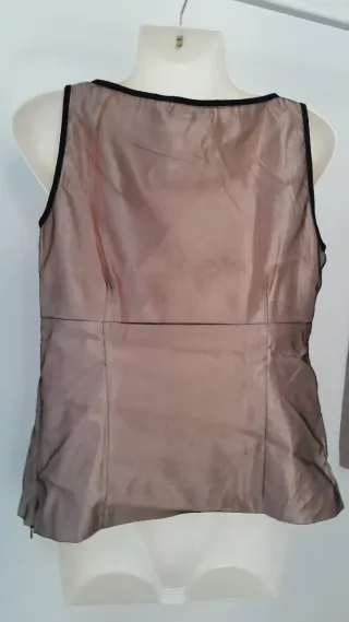 Top fiesta beige y negro