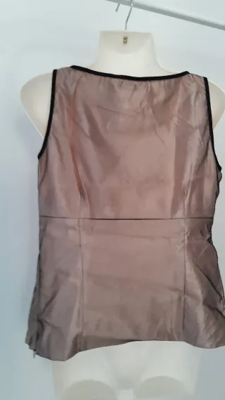 Top fiesta beige y negro