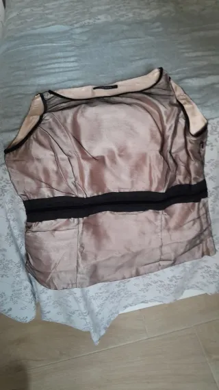 Top fiesta beige y negro