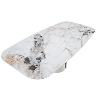 NOVEDAD! Mesa comedor ovalada porcelánico y acero