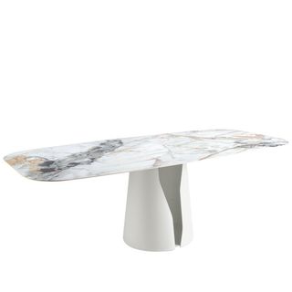 NOVEDAD! Mesa comedor ovalada porcelánico y acero