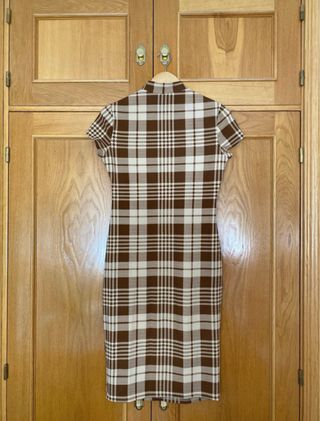 Vestido corto manga corta cuadros