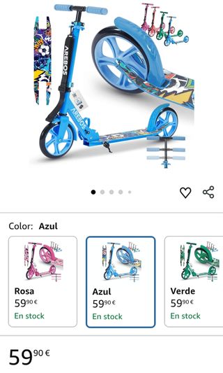 Arebos City Scooter Patinete a Pedales Patinete Regulable