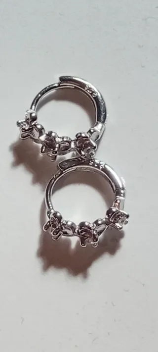 Aros Plata Ley Tres Flores