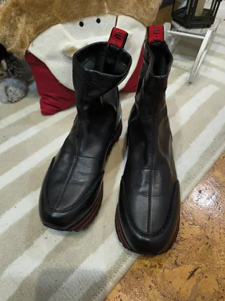 Botines mujer negros con detalles rojos talla 38